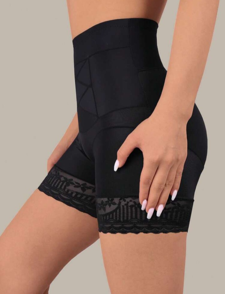 Women’s High Waist Tummy Control Shapewear Shorts – Thigh Slimming Body Shaper with Lace Trim
